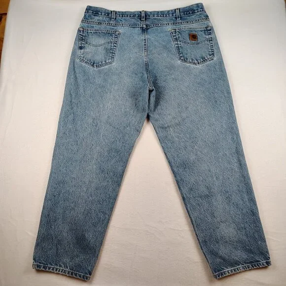 Carhartt Relaxed Fit Medium Wash Denim Jeans Men 44 x 30